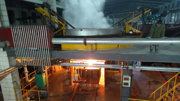 Furnace area with safety guarding in ceramic fiber production line