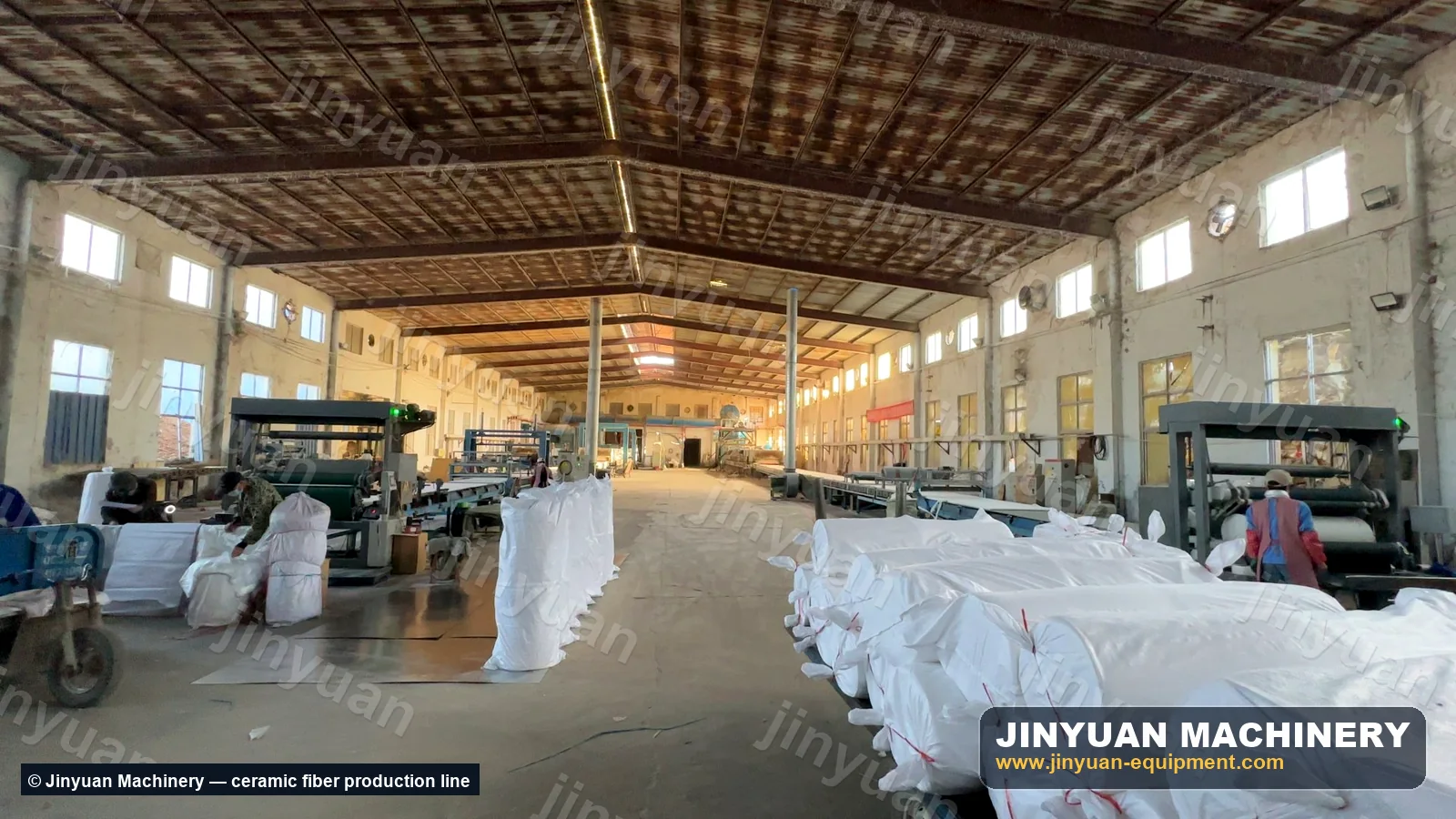 Electrical and automation control system on a ceramic fiber blanket production line