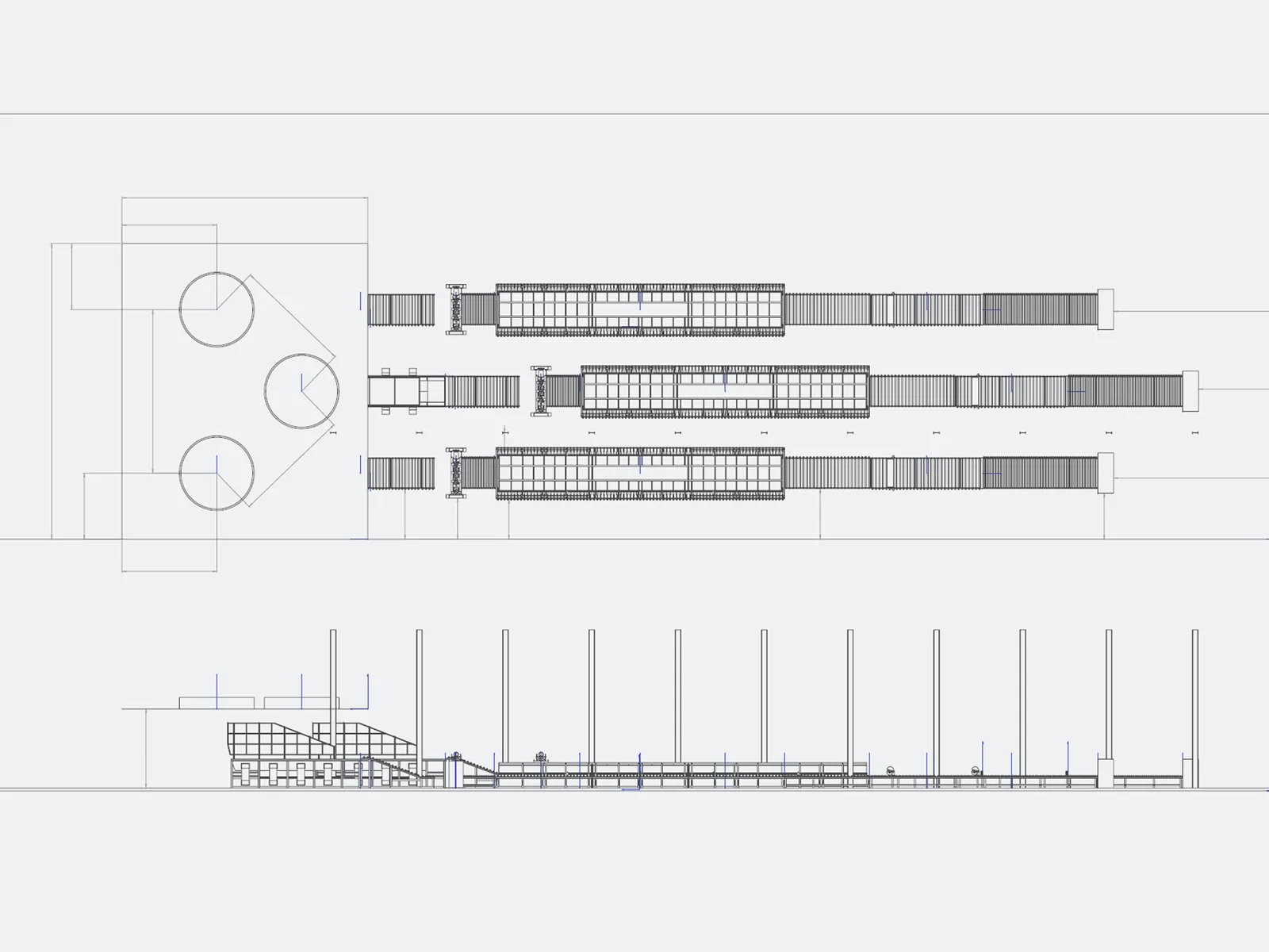 Complete ceramic fiber plant with three production lines